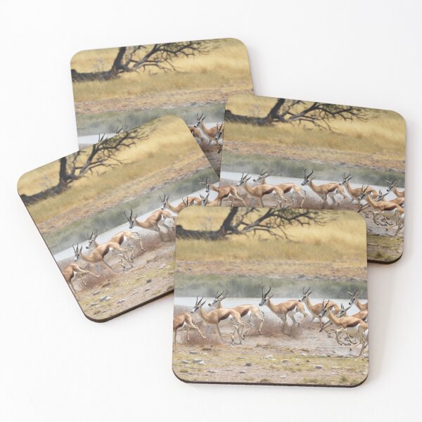 Item preview, Dust and Grace – A Herd of Springbok Running Free in Etosha designed and sold by DavideAntoniani.