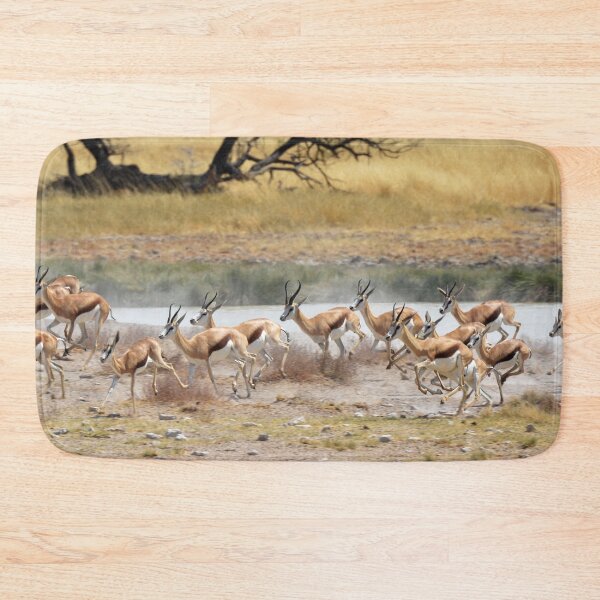 Item preview, Dust and Grace – A Herd of Springbok Running Free in Etosha designed and sold by DavideAntoniani.