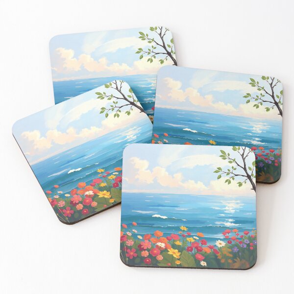 Item preview, Impressionistic Seascape with Blooming Garden designed and sold by sharon1210.