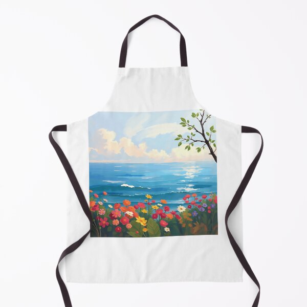 Item preview, Impressionistic Seascape with Blooming Garden designed and sold by sharon1210.