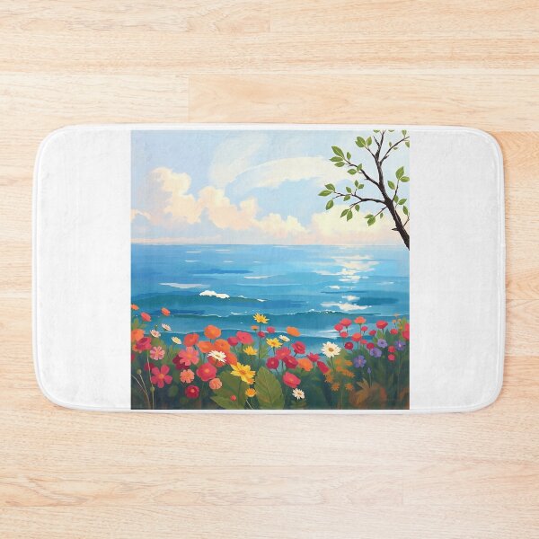 Item preview, Impressionistic Seascape with Blooming Garden designed and sold by sharon1210.