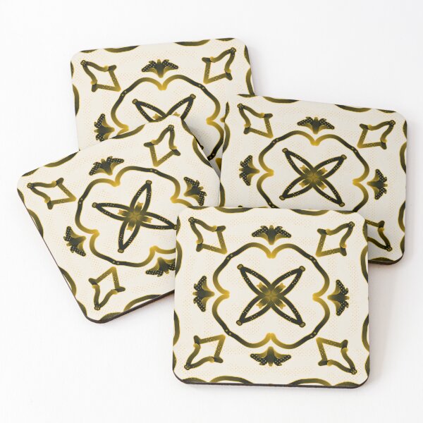 Item preview, Gold and black floral square designed and sold by ManalArtPro.