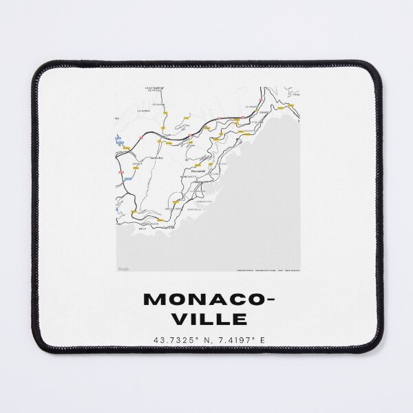 Item preview, Monaco-Ville Map Print | Minimalist Black & White Historic District Art designed and sold by RM-Journey.