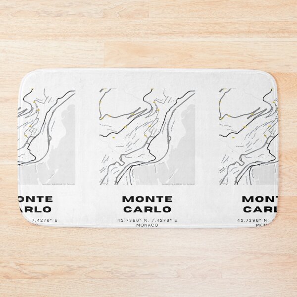 Item preview, Monte Carlo Map Art | Minimalist Monaco Design in Black and White designed and sold by RM-Journey.