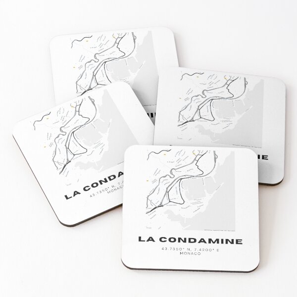 Item preview, La Condamine Monaco Map Poster | Minimalist Black & White Wall Art designed and sold by RM-Journey.