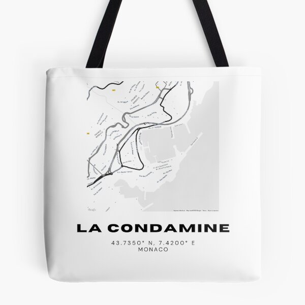 Item preview, La Condamine Monaco Map Poster | Minimalist Black & White Wall Art designed and sold by RM-Journey.