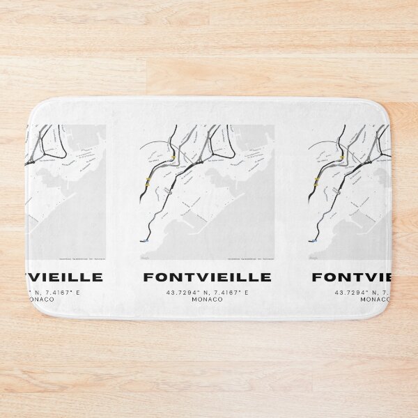 Item preview, Fontvieille Monaco Map Print | Modern Minimalist Coastal Design designed and sold by RM-Journey.