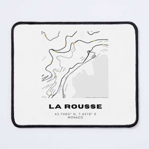 Item preview, La Rousse–Saint Roman Map Print | Minimalist Monaco Black & White Art designed and sold by RM-Journey.