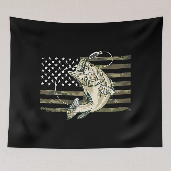 Item preview, Fishing Camouflage US American Flag Bass Fish Fisherman Camo 		 designed and sold by gntauyqne15.