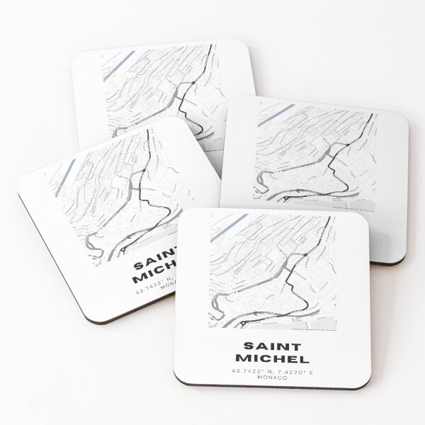 Item preview, Saint Michel Monaco Map Poster | Minimalist Black & White Wall Art designed and sold by RM-Journey.