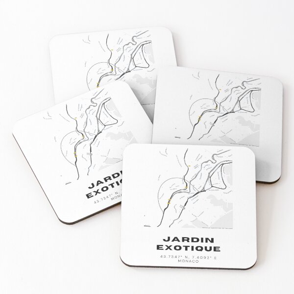 Item preview, Jardin Exotique Map Print | Monaco Minimalist Black & White Design designed and sold by RM-Journey.
