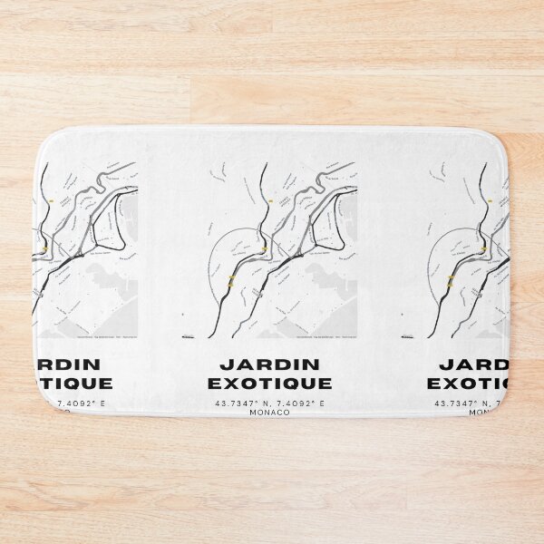 Item preview, Jardin Exotique Map Print | Monaco Minimalist Black & White Design designed and sold by RM-Journey.