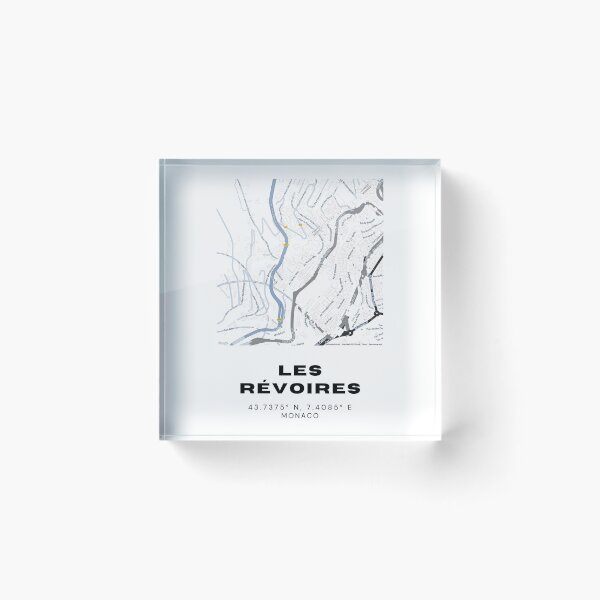 Item preview, Les Révoires Monaco Map Art | Elegant Minimalist Black & White Design designed and sold by RM-Journey.