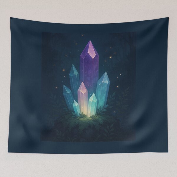 Item preview, Enchanted Crystals – Glowing Gemstones in the Forest designed and sold by Painted Moon by Luna Bee™.