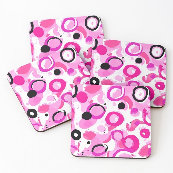 Item preview, Modern Pink, White, And Black Abstract Scattered Circles designed and sold by DEC02.
