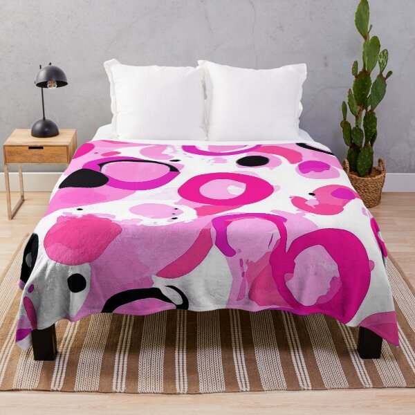 Item preview, Modern Pink, White, And Black Abstract Scattered Circles designed and sold by DEC02.