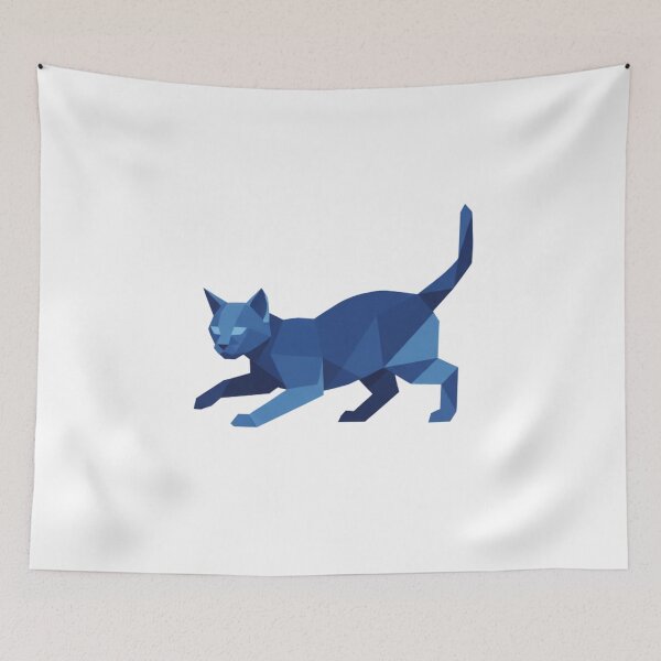 Item preview, Blue geometric cat in stealth designed and sold by bsbd-action.