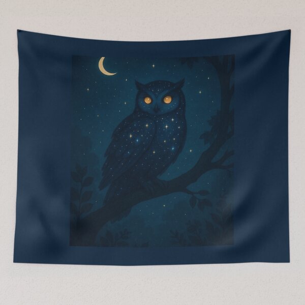 Item preview, Celestial Owl – Starry Night Guardian designed and sold by Painted Moon by Luna Bee™.