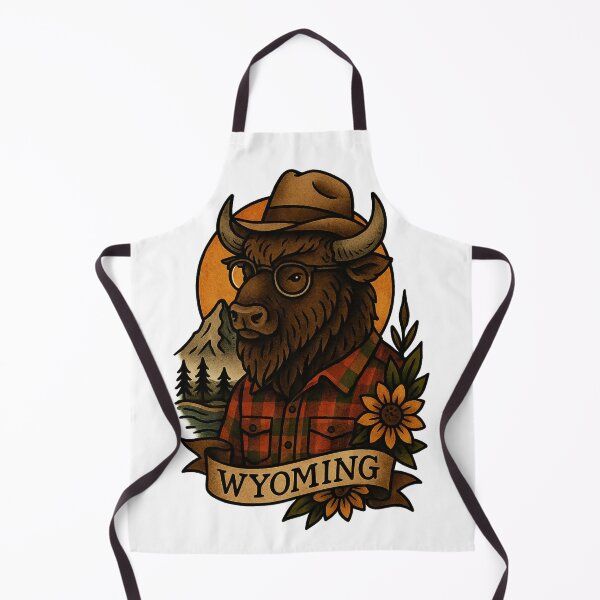 Item preview, Wyoming State Bison Vintage Tattoo Style | Nifty Fifty Collection designed and sold by Zippitydodads.