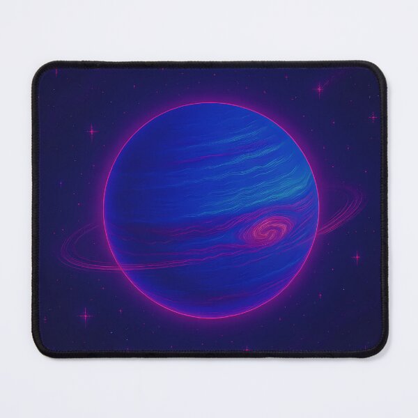 Item preview, Neptune – The Distant Blue Giant in Neon Glow designed and sold by JWsNeonHorizons.