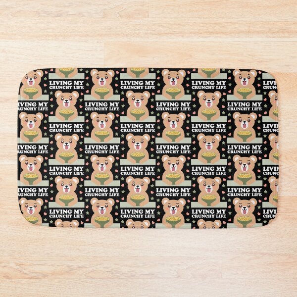 Item preview, Living My Crunchy Life - Funny Cute Bear Eating Cereal Breakfast designed and sold by Shape Snip Studio.