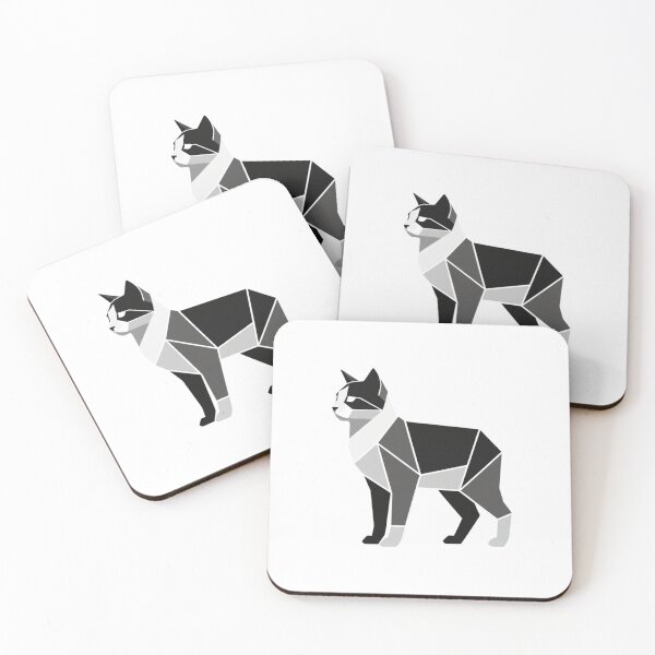 Item preview, Black and white geometric cat designed and sold by bsbd-action.