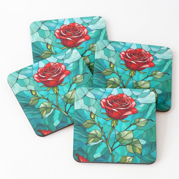 Item preview, Stained Glass The Three Ages of Woman, Red Roses with Buds designed and sold by Ciervo Primavera.