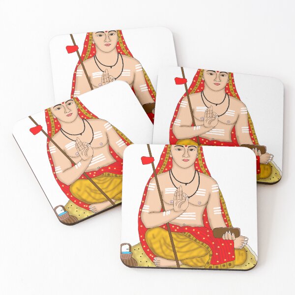 Item preview, Adi Shankaracharya Digital Painting | Hindu Philosopher Spiritual Artwork, Vedanta Wall Art designed and sold by Harshit_Digital_Arts.