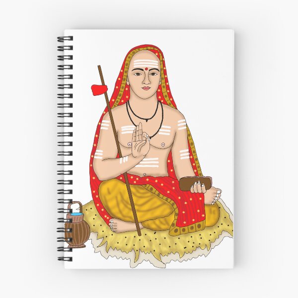Artikelvorschau, Adi Shankaracharya Digitales Gemälde | Hindu-Philosoph spirituelles Kunstwerk, Vedanta Wandkunst entworfen und verkauft von Harshit_Digital_Arts.