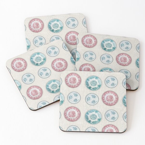 Item preview, French rustic cottage core porcelain plates on linen designed and sold by Neeshki.