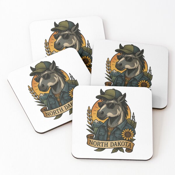 Item preview, North Dakota State Horse Vintage Tattoo Style | Nifty Fifty Collection designed and sold by Zippitydodads.