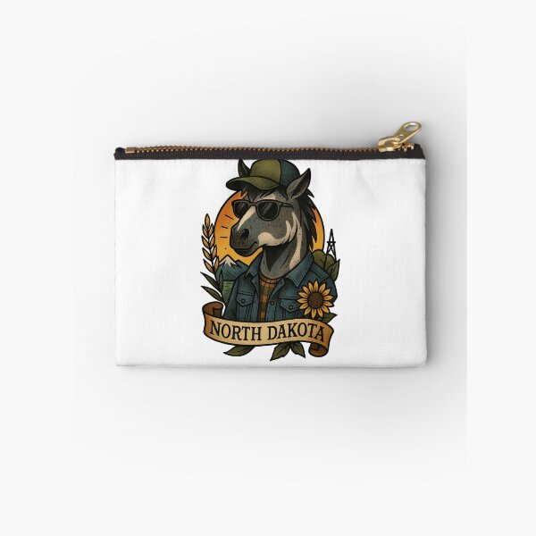 Item preview, North Dakota State Horse Vintage Tattoo Style | Nifty Fifty Collection designed and sold by Zippitydodads.