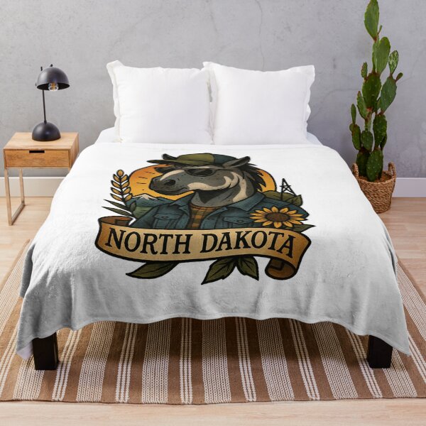 Item preview, North Dakota State Horse Vintage Tattoo Style | Nifty Fifty Collection designed and sold by Zippitydodads.