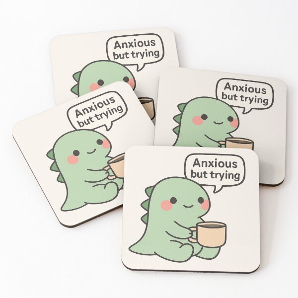 Item preview, Anxious dinosaur drinking Coffee. designed and sold by Expender Hub.