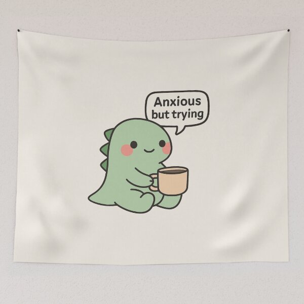 Item preview, Anxious dinosaur drinking Coffee. designed and sold by Expender Hub.