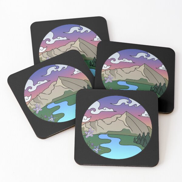 Item preview, Mountain Majestic Sunset with Colorado wildflowers and river designed and sold by BellaDonnaDeWolf.