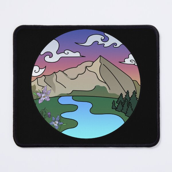 Item preview, Mountain Majestic Sunset with Colorado wildflowers and river designed and sold by BellaDonnaDeWolf.