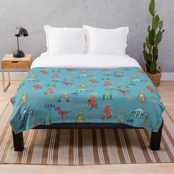 Item preview, Dinos with Mobility Device Blanket Design designed and sold by InclusiveDinos.