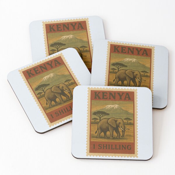 Item preview, Vintage Kenya Postage Stamp – Elephant and Mount Kilimanjaro Safari Retro Design designed and sold by Travellerz.