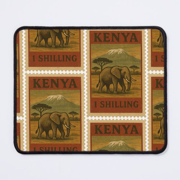 Item preview, Vintage Kenya Postage Stamp – Elephant and Mount Kilimanjaro Safari Retro Design designed and sold by Travellerz.