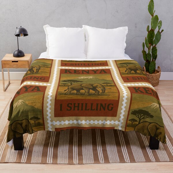 Item preview, Vintage Kenya Postage Stamp – Elephant and Mount Kilimanjaro Safari Retro Design designed and sold by Travellerz.