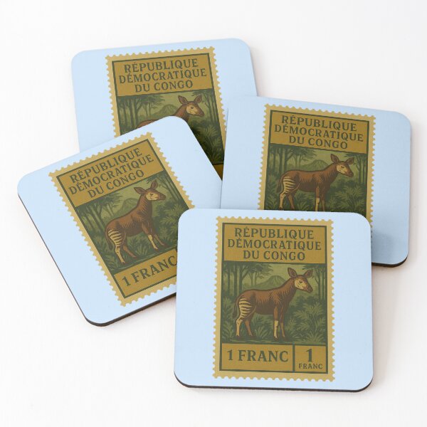 Item preview, Vintage Congo Postage Stamp – Okapi and Jungle Retro Wildlife Design designed and sold by Travellerz.