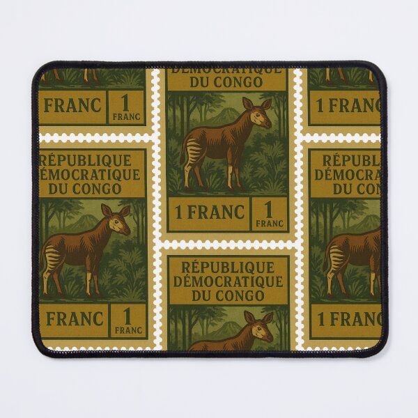 Item preview, Vintage Congo Postage Stamp – Okapi and Jungle Retro Wildlife Design designed and sold by Travellerz.