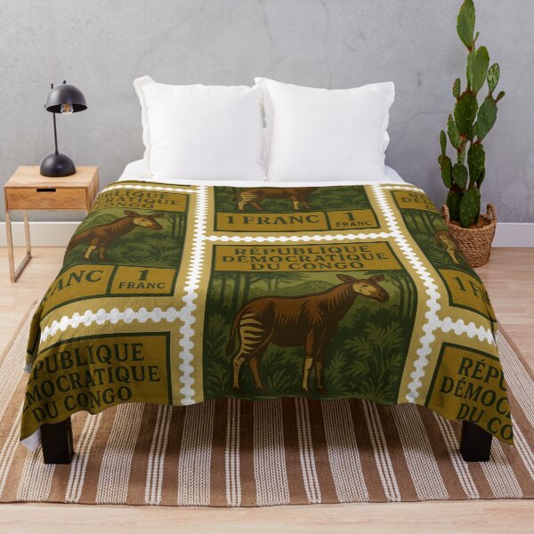 Item preview, Vintage Congo Postage Stamp – Okapi and Jungle Retro Wildlife Design designed and sold by Travellerz.