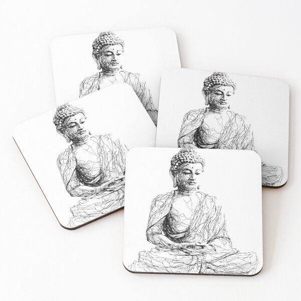 Aperçu de l'œuvre Dessin au trait zen de Bouddha en méditation créée et vendue par idtecss.