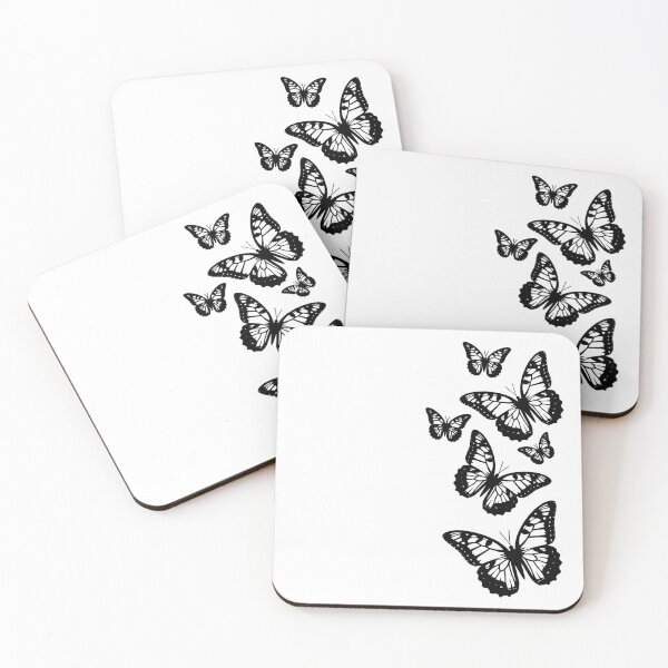 Item preview, Fantasy Elegant Butterflies Black White 2 Shapes Mania designed and sold by Shapes-Mania.