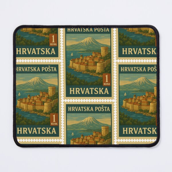 Item preview, Vintage Croatia Postage Stamp – Adriatic Coast and Historic Architecture Retro Design designed and sold by Travellerz.
