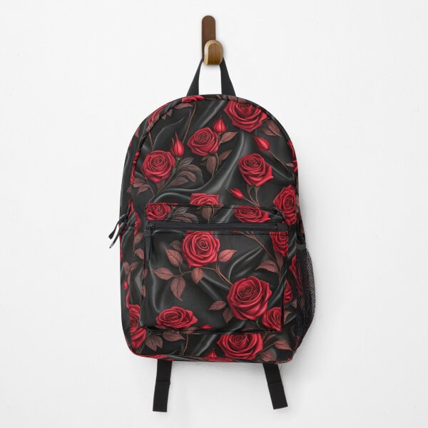 Item preview, Red Roses on Black Satin Pattern designed and sold by Eclectic Monkey.