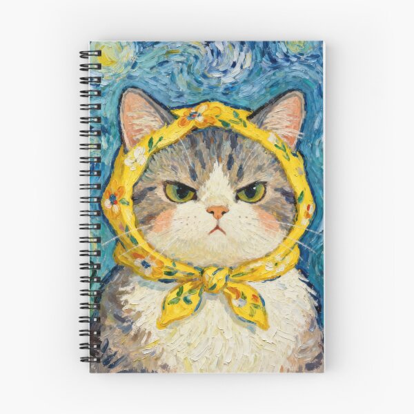 Item preview, Van Gogh style cat designed and sold by CedarSprite.
