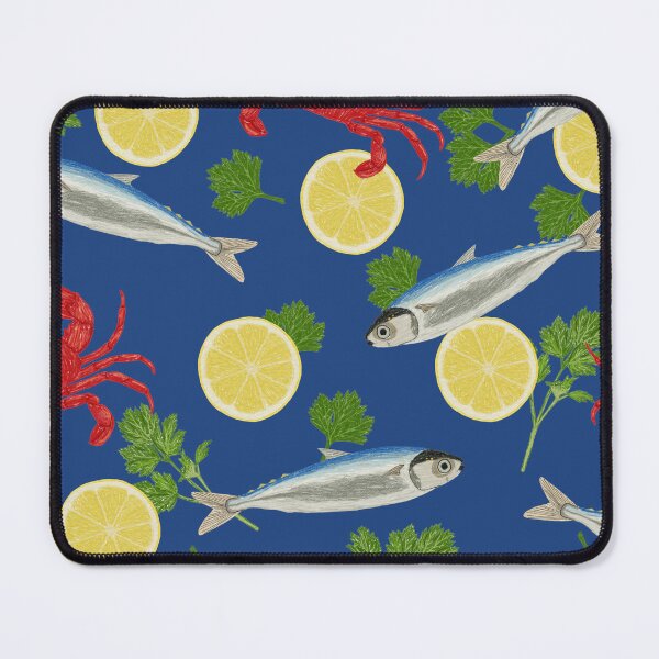 Item preview, Nautical Pattern with Fish, Crabs and Lemon designed and sold by AlarconStudio.